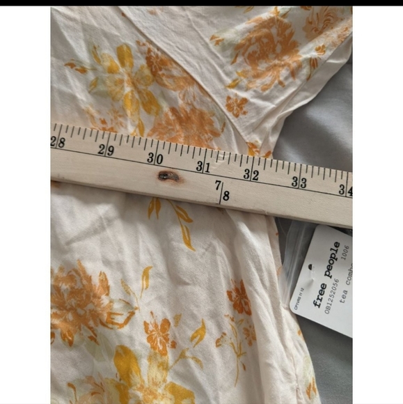 NWT Free People Lorretta Printed Tunic In Tea Combo S Yellow/Orange - Picture 10 of 11